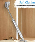 Heavy Duty Gas Struts 150N 33LBS installed in wooden cabinet for drop down doors, soft close pneumatic lift spring.