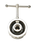 Front view of 3-3/4 Inch 4-Jaw Self-Centering Wood Lathe Chuck With 2 Inch Round Jaw, 1x8TPI To 3/4x16TPI Adapter, nickel-coated body