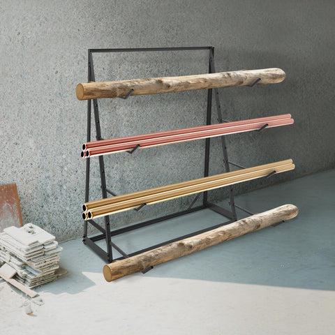 Heavy Duty Beefy Lumber Storage Rack With Adjustable 4 Tier Steel Shelves Wood Storage Organizer For Garage Workshop