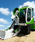 Built Tough No Fuss Self Loading Concrete Mixer Truck With Slick One Touch Auto Operation High Output Cement Mixer Fast Loading Quick Discharge Job Site Ready Custom Gear Options in action on job site.