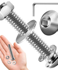 1/4-20 Stainless Steel Bolt Kit With Nuts, Washers, And Fully Threaded Button Head Socket Cap Bolts, 18-8 Alloy on hand