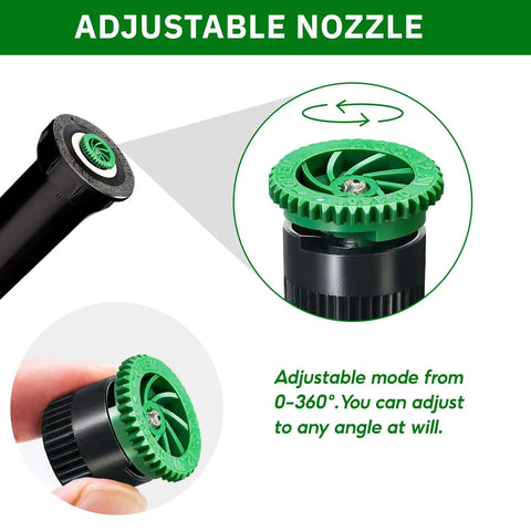 10 Pack Variable Arc Sprinkler Nozzles for 360 Degree Pop Up Sprinklers Replacement Adjustable Spray Heads for Garden