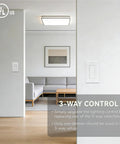 Six Pack Led Dimmer Light Switch Single Pole Or Three Way With Adjustable Min Brightness Skip Neutral Wires For Older Homes Ul Listed White Panel in modern living room.