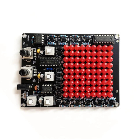 LED PCB Board Chaser Soldering Practice Kit for Beginners, Learn Soldering Like A Pro with red LEDs and marked pads