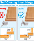 Comparison of overlay vs inset installation for 30 Pack Three Eighths Inch Inset Hinges for Face Frame Kitchen Cabinets Satin Nickel Self Closing Hinges with Mounting Screws Easy Install Heavy Duty Hardware for Smooth Self Closing Doors and Durable Cupboard Use.