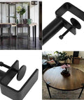 Sleek F Shape Metal Table Legs Set Of Four With Quick Install And Zero Drill Hassle For Modern Diy Dining Coffee Console Tables showcased under table.