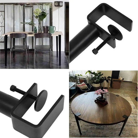 Sleek F Shape Metal Table Legs Set Of Four With Quick Install And Zero Drill Hassle For Modern Diy Dining Coffee Console Tables showcased under table.