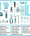26 Piece Kids Size Tool Set With 12 Inch Tool Bag for DIY Building, featuring tools like hammers, pliers, and safety goggles.