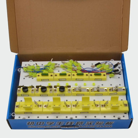 Kid Friendly Circuit Lab Kit For Young Learners, Plug-and-Play Breadboard With Power Supply, Resistors And LEDs, STEM Electronics DIY Projects For Home Classroom And Hands-On Physics, open box 36 x 24 cm kit