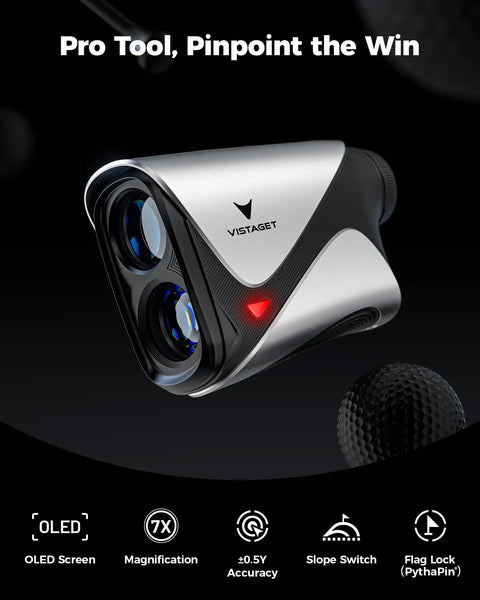 Golvia Pro Golf Range Finder 1200 Yards with OLED Display and 7X Magnification, TriMeasure Slope, flag lock vibration