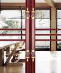 Heavy Duty Barn Door Pull Handle For Interior And Exterior Use, Round Stainless Steel Door Pull Handle For Hotels, Bars, KTV And Coffee Shops, Antique Push Pull Style, Durable Commercial Grade, Easy Grip And Long Lasting installed on glass doors in a wooden-framed room.