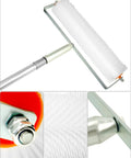 Spiked Screeding Roller For Self Leveling Floors, Pro Grade Latex Roller With 30mm Nails, telescopic rod detail, close-up view
