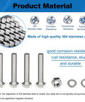 Beefed-Up 1/4x1-1/2 Inch Hex Bolts Kit With 20 Nuts, 20 Flat Washers, 20 Spring Washers In 304 Stainless Steel SAE Right Hand Threads, 1-1/2 Inch Long, All-In-One Hardware Pack For DIY Projects And Auto Repairs, showcasing high-quality stainless steel material and components.