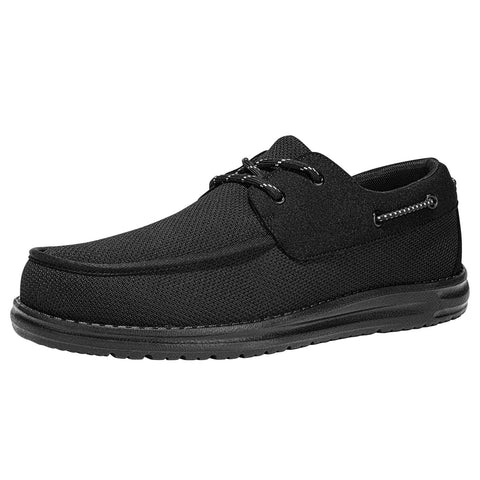 Men's Steel Toe Work Shoes Slip Resistant Lightweight Safety Loafers Built For Tough Jobs On Construction And Factory Floors With All Day Comfort And ASTM F2413 18 Impact Protection Black Size 7