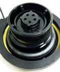 Close-up of tethered gas cap with yellow seal for Jeep Wrangler 01 23 Ram 1500 11 18 Hyundai Sonata 06 23 and more