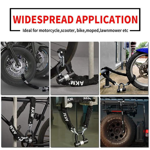 Heavy Duty Bike Chain Lock 160cm Long With 10mm Thick Manganese Steel Chain Anti Theft Security in multiple applications