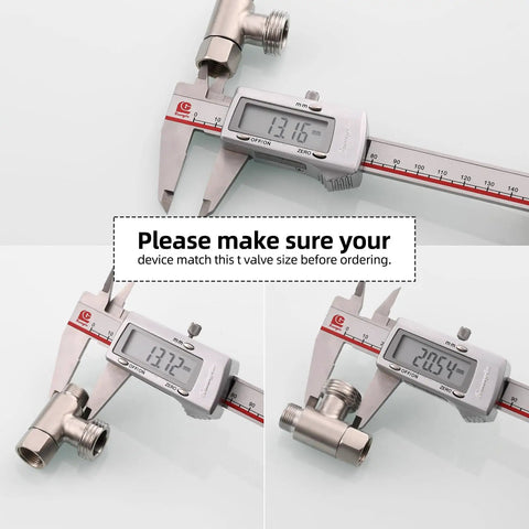 Three Eighths Inch And One Half Inch Stainless Steel Tee Connector With Fittings Nickel Brushed Finish Easy Install Toilet Valve Adapter For Water Line And Flexible Hose Durable Plumbing Tee For Home Renovations