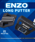 Enzo extra long putter with 38 inch length, 16 inch grip, offset bent steel shaft, high MOI for consistent alignment, golf club.