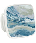 4 Pack Sharp Square Cabinet Knobs 1 2 Inch Blue Green Marble Swirl ABS Cabochon Glass Drawer Pulls For Kitchen Island Dresser Bedroom Furniture Hardware Fresh Dope Look close-up view of marble swirl design.