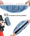 9 To 10 Inch Buffer Waxer Bonnet Set Polishing Pads Kit With Microfiber Coral Fleece And Woolen For Orbital Polisher shown fitting