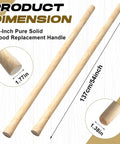 2 Pack 54 To 55 Inch Solid Wood Garden Tool Replacement Handles For Digging Fork Spade And Shovel Rake Fits 1.38 To 1.77 Inch