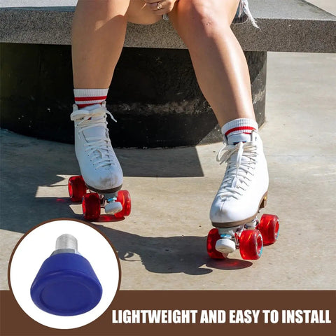 Two Pack Roller Skate Toe Stops And Toe Plugs Adjustable Five Eighth Inch Rubber Stops For Quad Skates Replacement Parts In Bright Blue