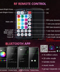 Remote control and app interface for Car And Home Starlight Headliner Kit With 16W High Power RGBW Fiber Optic Lights Twinkle And Sound Activated.