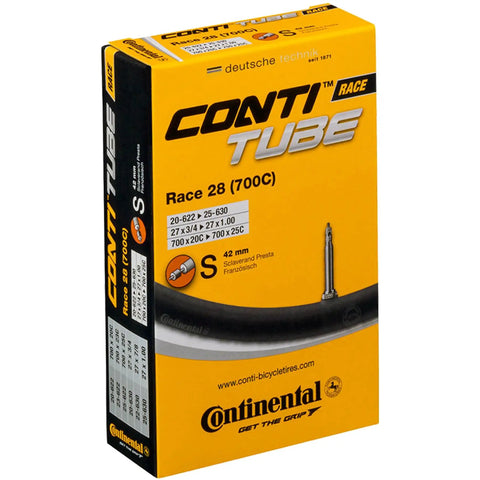 Race Ready Bicycle Inner Tubes For 28 Inch Wheels 700C 20 To 25 Millimeter Rim Width With Forty Two Millimeter Presta Valve 2 Pack box