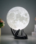 Lit 3D Moon Lamp 5.9 Inch With 16 Color Lights Remote And Touch Control Realistic Moon Surface With Craters Soft White Glow on Stand