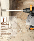 Heavy Duty 1 Inch Rotary Hammer Drill With SDS Plus 6.5 Amp Motor chiseling wall tiles