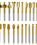 20 Piece HSS And Carbide Router Bit Set With One Eighth Inch Shank For DIY Woodworking, Carving, Sculpting, Engraving And Drilling