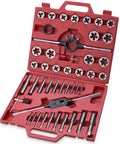 45 Piece Large Size Tap And Die Set For Metric Threads M6 To M24 With Coarse And Fine Teeth, Includes Handle Wrench And Case
