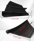 Carbon Fiber Black Motorcycle Winglets, Glossy Self-Adhesive Fairing Wings, side view dimensions, aerodynamic spoiler deflectors