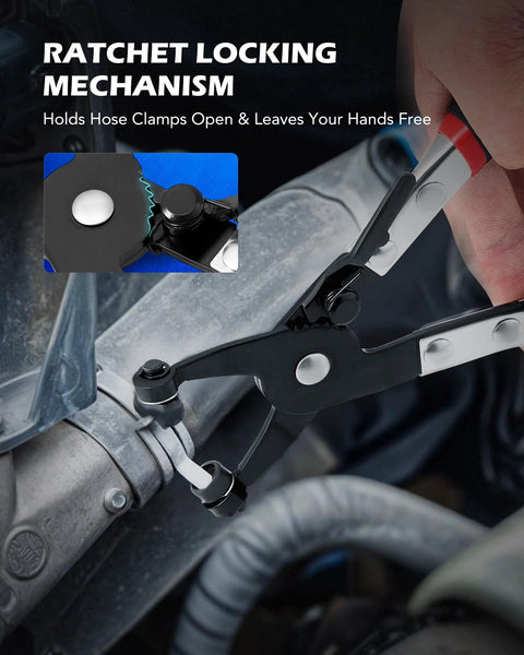 Orion Motor Tech 9pc hose clamp pliers with long-reach swivel jaw for radiator and coolant hoses