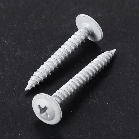 Size 8 White Truss Head Wood Screws Self Tapping Carbon Steel With Black Phosphate Coating Rust Proof High Strength Durable