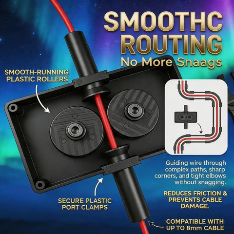 Wire Puller Tool For Conduit And Cable, Fish Tape Pulling Tool For Tight Bends And Hard-To-Reach Spaces, durable rollers shown