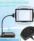 Hand Free Magnifying Glass With Light On Stand, 50 Ultra Bright LEDs, Large 9x6 Inch Magnifier, 360 Degree Flexible Gooseneck diagram