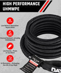 Beefy Heavy Duty Tow Rope Kit With 2 Soft Shackles For ATV UTV SUV And Truck Recovery, coiled UHMWPE rope with tag