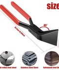 45-degree plier from Pro Grade Three Piece Hand Seamer Set for sheet metal bending, featuring red handles with size diagram.