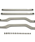 Rear Radius Rod Arms Support Kit For 2014 To 2023 Polaris RZR XP 1000 And XP 4 1000 With Beefy Boxed High Clearance Suspension And Heavy Duty Silver Steel For Off Road Performance Durable Construction Easy Bolt On Upgrade, set of four arms and bushings