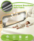 71 Inch Toddler Bed Rail Guard Fold Up Baby Side Rail With Reinforced Anchors For Safe Sleep Kid Safe Breathable Mesh
