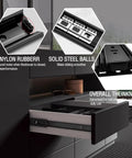 8 Inch Heavy Duty Full Extension Drawer Slides With Smooth Ball Bearing Runners For Kitchen Cabinets, Bathroom Vanities, Garage Tools, Side Mount Rails, Durable Metal Construction, Ideal For DIY Projects black metal drawer slide with nylon damper and steel balls