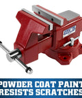 Beefy Utility Bench Vise With Five And A Half Inch Jaw Width And Five Inch Jaw Opening Three And A Quarter Inch Throat Dual Lock Downs