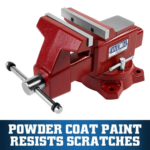 Beefy Utility Bench Vise With Five And A Half Inch Jaw Width And Five Inch Jaw Opening Three And A Quarter Inch Throat Dual Lock Downs