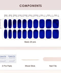 Semi Cured Gel Nail Strips Real Gel Polish UV Wraps For Brittle Nails Pro Grade Long Lasting Easy Peel Off Hema Free 20 Piece Chrome Dark Blue Salon Sticker Kit With File And Stick components
