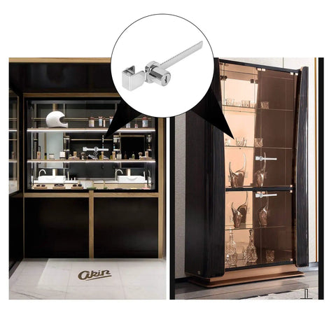 8 Pack Display Case With Sliding Glass Door And Ratchet Lock, Keyed Alike, Heavy Duty Zinc Alloy Frame, Retail Display