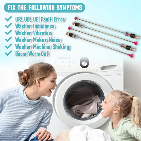 Direct Replacement Washer Suspension Rods Kit for Samsung Front Load Washers shown fixing common washer issues.