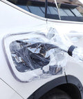 Slick Magnetic EV Charger Cover For Jeep Wrangler 4xe on charging port, clear weatherproof protector for steel panels.
