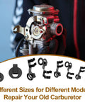 24 Piece Linkage Clip Set Universal Fit For Vintage Cars Trucks Wagons Sedans With Assorted Sizes And Styles To Cover A Wide Range Of Linkage Systems And Make Restoration Projects Easier For DIY Hot Rods And Classic Cars. Black iron linkage clips on carburetor