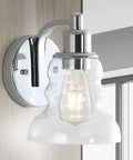 4 Light LED Vanity Light Fixture In Brass Gold And Oil Rubbed Bronze With Clear Glass Shade For Bathroom, wall mounted